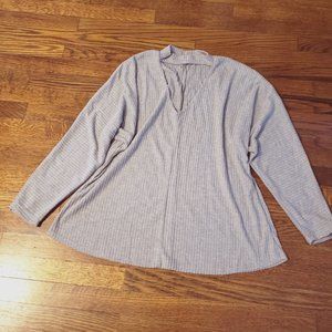 V-Neck Gray Blouse